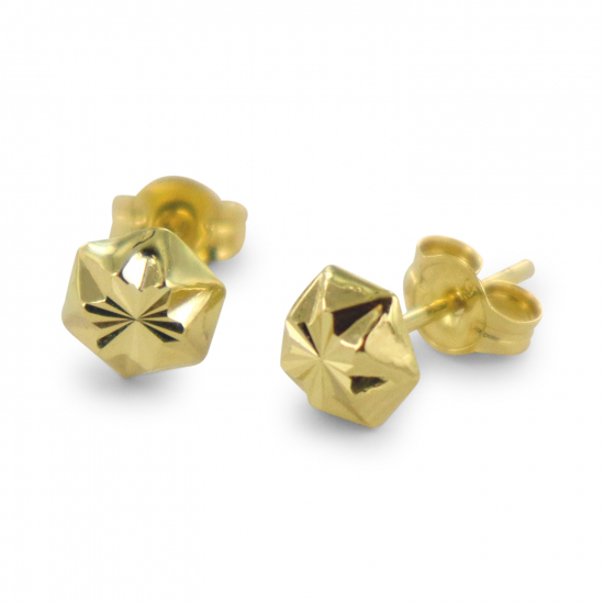 Ohrstecker Hexagon diamantiert Gold 585/000