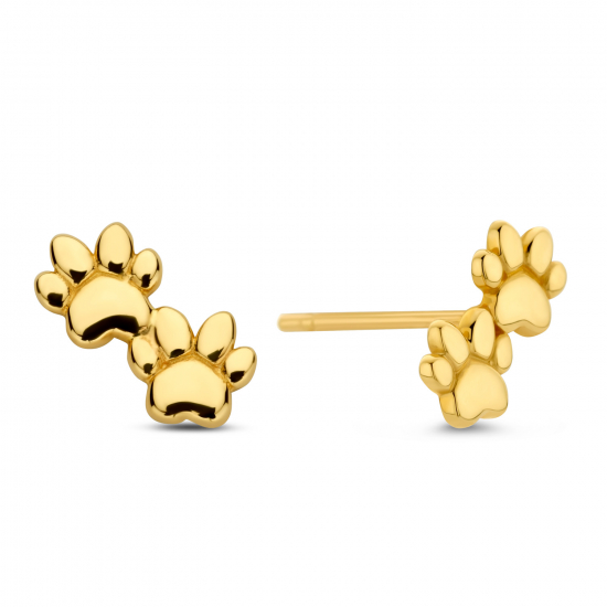 Ohrstecker Hundepfoten Gold 585/000